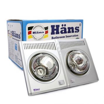 Đèn sưởi nhà tắm Hans 2 bóng H2B610